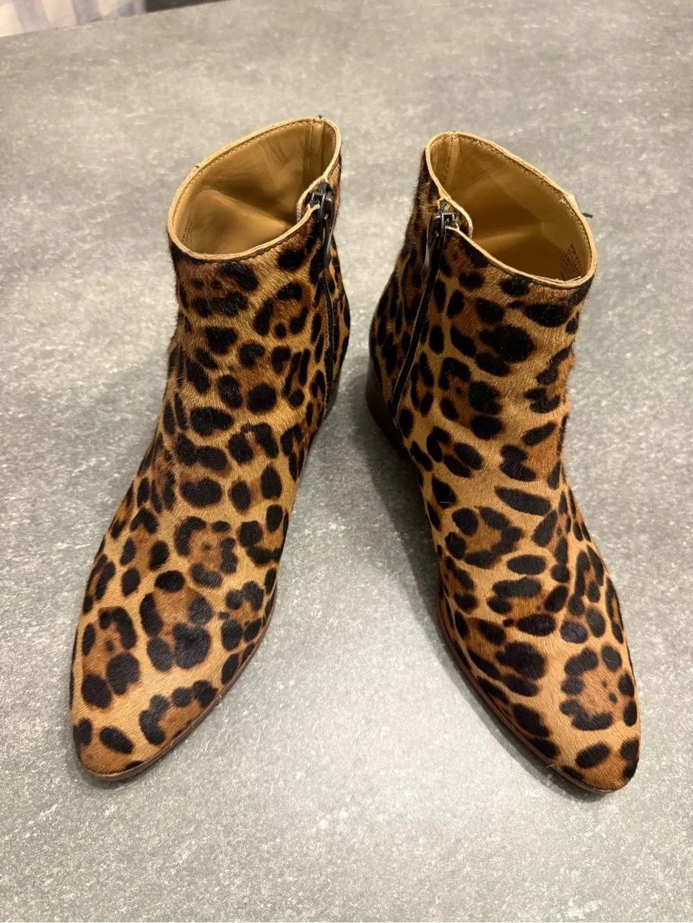 EUC J. Crew Women’s Leopard Calf Hair Boots Size 8